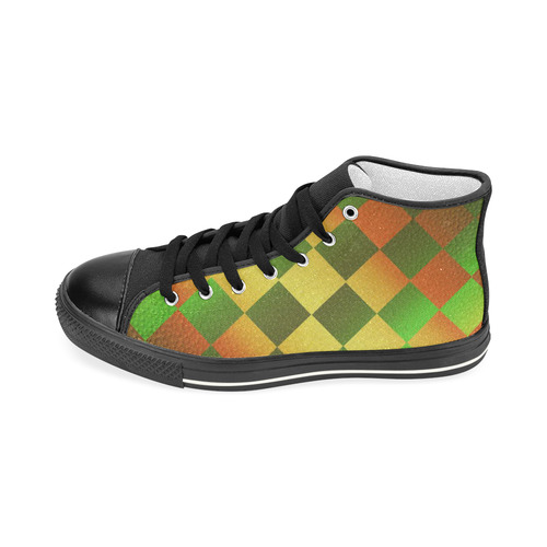 Easter Square Men’s Classic High Top Canvas Shoes (Model 017)