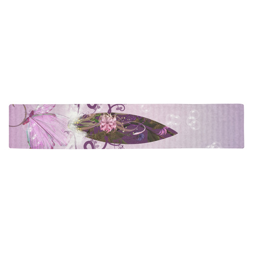 Sport, surfing in purple colors Table Runner 14x72 inch
