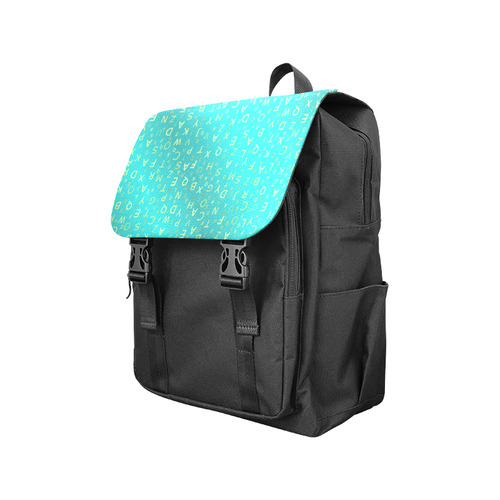 letters in mint blue Casual Shoulders Backpack (Model 1623)