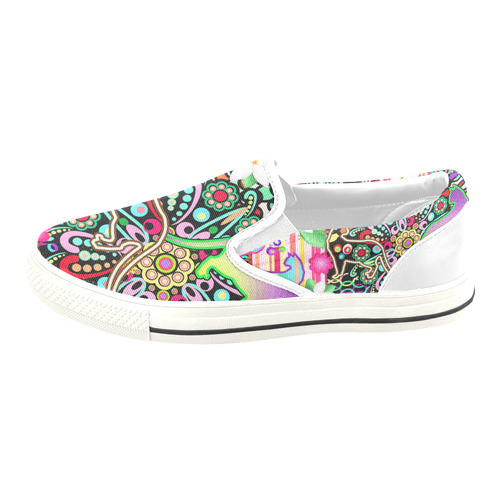 Mandalas, Cats & Flowers Fantasy Pattern Slip-on Canvas Shoes for Kid (Model 019)