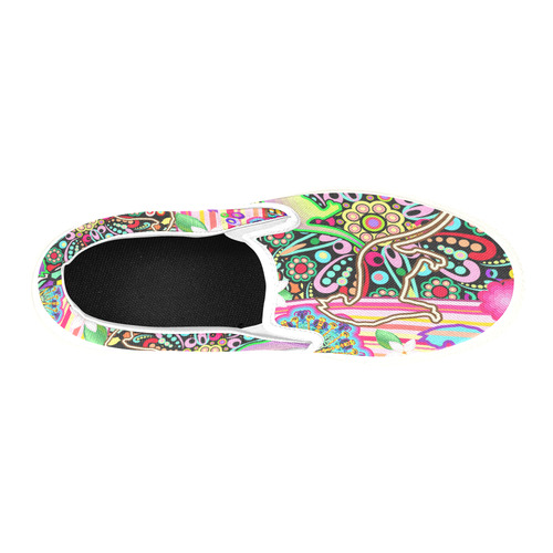 Mandalas, Cats & Flowers Fantasy Pattern Slip-on Canvas Shoes for Kid (Model 019)