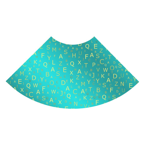letters in mint blue 3/4 Sleeve Sundress (D23)