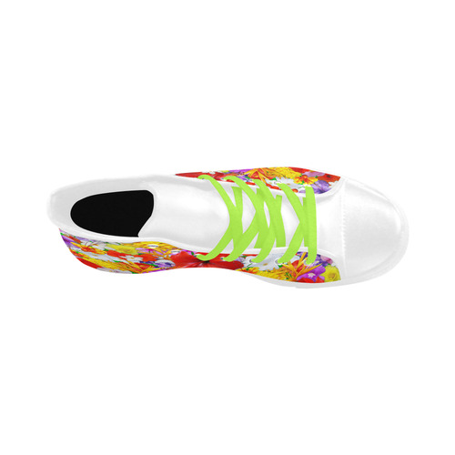 Exotic Flowers Colorful Explosion Aquila High Top Microfiber Leather Women's Shoes (Model 032)