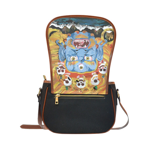 Yamantaka Death Destroyer Tibetan Buddhist Saddle Bag/Small (Model 1649)(Flap Customization)