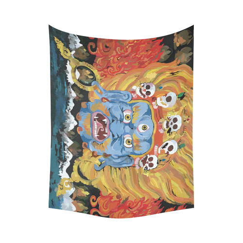Yamantaka Death Destroyer Tibetan Buddhist Cotton Linen Wall Tapestry 80"x 60"