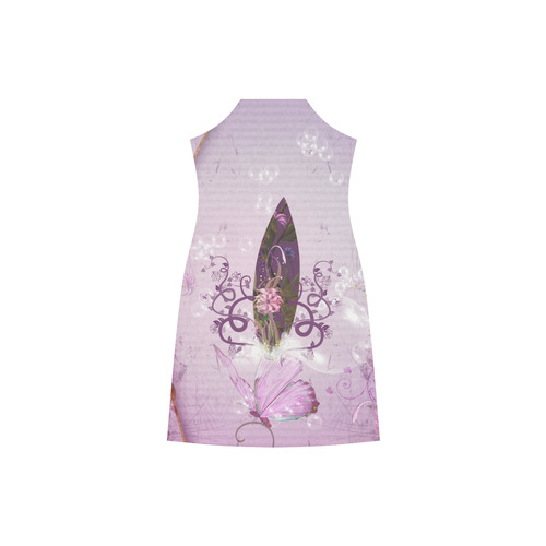 Sport, surfing in purple colors V-Neck Open Fork Long Dress(Model D18)