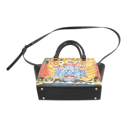 Yamantaka Death Destroyer Tibetan Buddhist Rivet Shoulder Handbag (Model 1645)