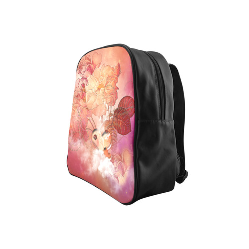 Hearts with flowers soft colors School Backpack (Model 1601)(Small)