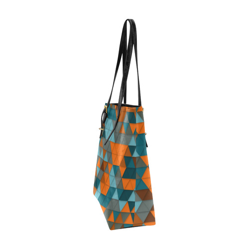 Red Teal Abstract Geometric Triangles Euramerican Tote Bag/Small (Model 1655)