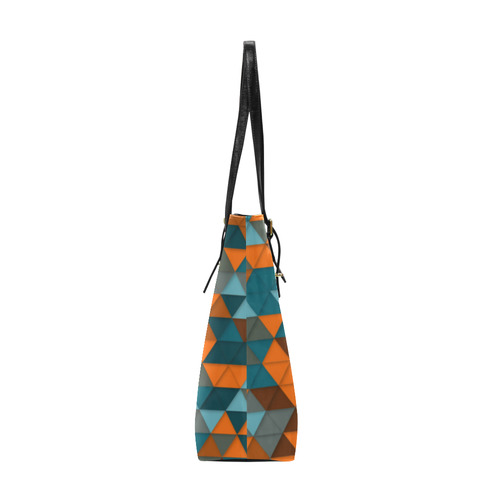 Red Teal Abstract Geometric Triangles Euramerican Tote Bag/Small (Model 1655)