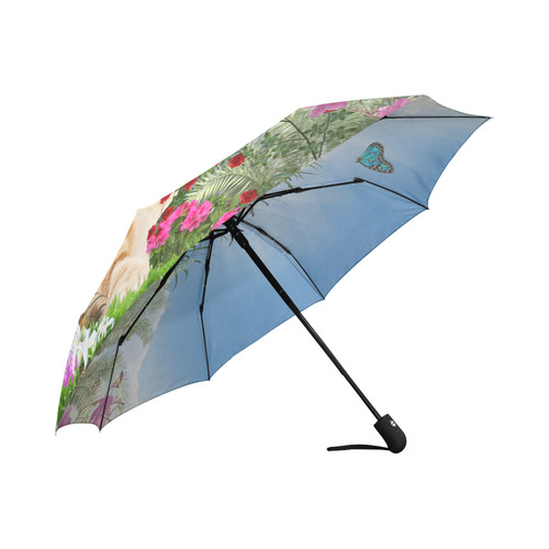 butterfly  playing with kitty Auto-Foldable Umbrella (Model U04)