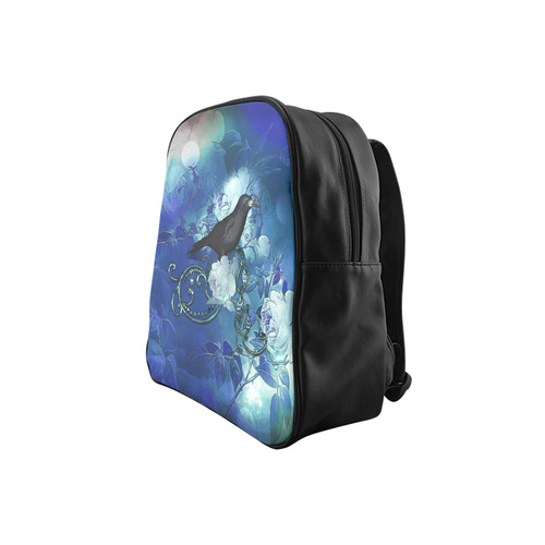 The crow with wonderful  flowers School Backpack (Model 1601)(Small)