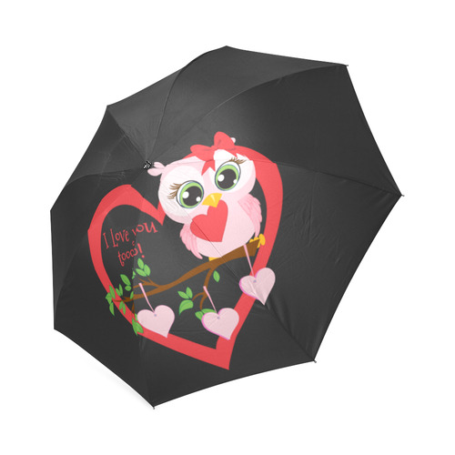 Cute Owl Heart Foldable Umbrella (Model U01)
