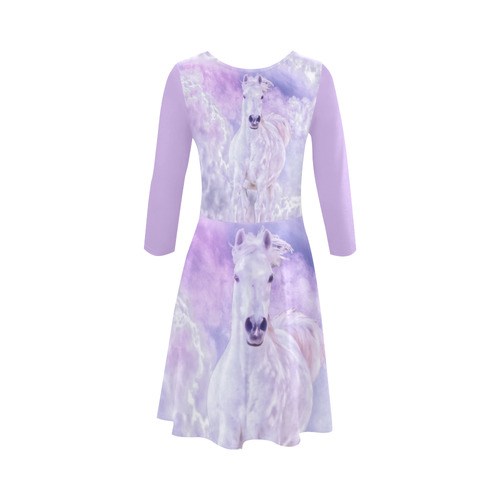 Girly Romantic Horse Of Clouds 3/4 Sleeve Sundress (D23)