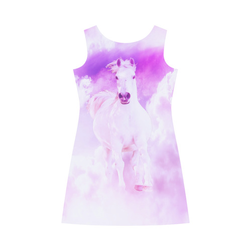 Girly Romantic Pink Horse In The Sky Bateau A-Line Skirt (D21)