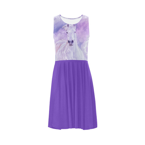 Girly Romantic Horse Of Clouds Sleeveless Ice Skater Dress (D19)