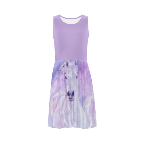 Girly Romantic Horse Of Clouds Sleeveless Ice Skater Dress (D19)