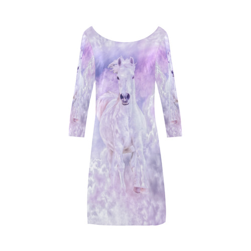 Girly Romantic Horse Of Clouds Bateau A-Line Skirt (D21)