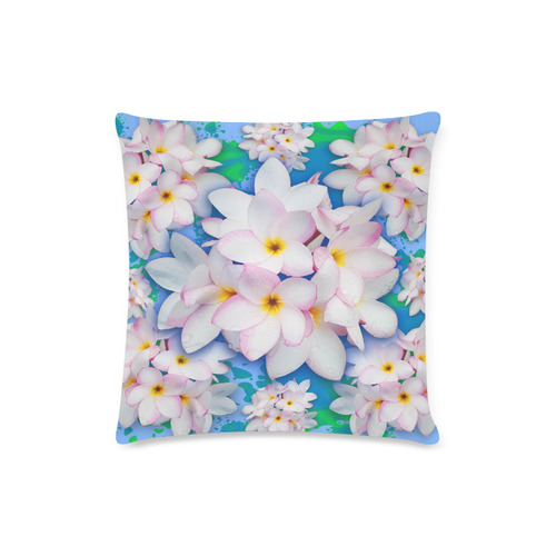 Plumeria Bouquet Exotic Summer Pattern Custom Zippered Pillow Case 16"x16"(Twin Sides)