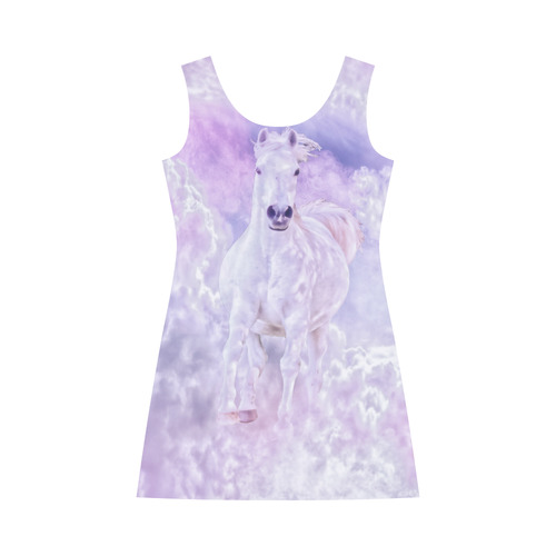 Girly Romantic Horse Of Clouds Bateau A-Line Skirt (D21)