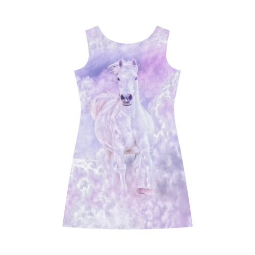 Girly Romantic Horse Of Clouds Bateau A-Line Skirt (D21)
