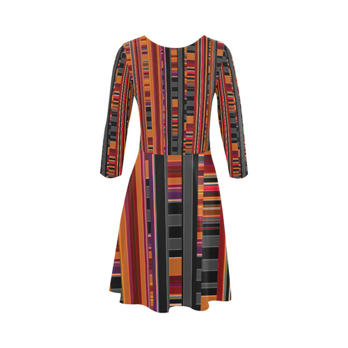 Pixel Lines 3/4 Sleeve Sundress (D23)