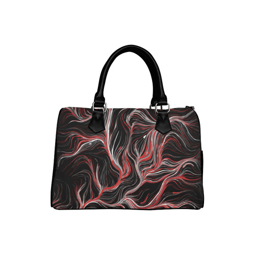 Red Light Burst Modern Abstract Art Boston Handbag (Model 1621)