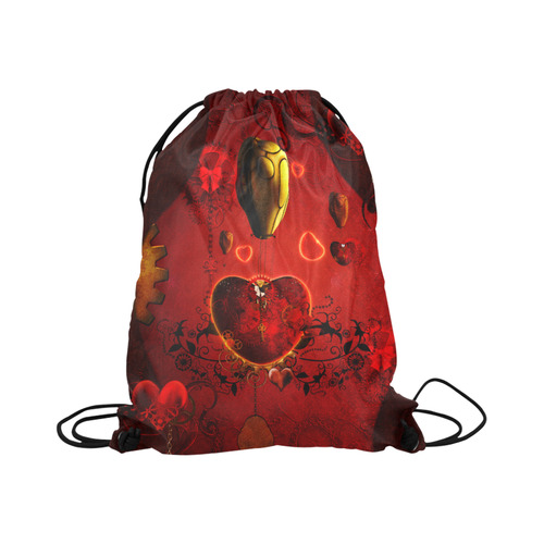 Flying hearts Large Drawstring Bag Model 1604 (Twin Sides)  16.5"(W) * 19.3"(H)