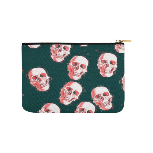 skulls white pink by JamColors Carry-All Pouch 9.5''x6''