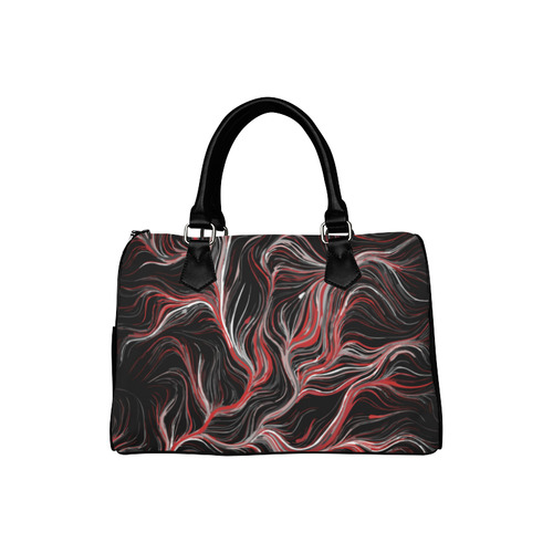 Red Light Burst Modern Abstract Art Boston Handbag (Model 1621)