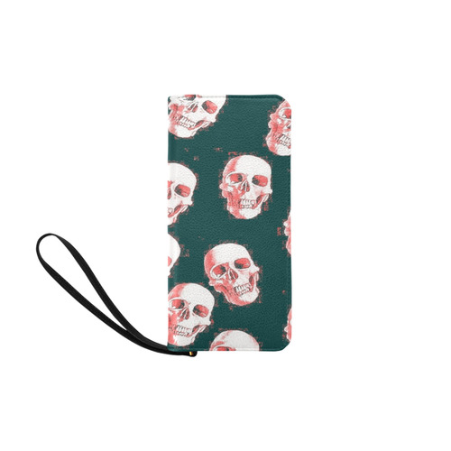 skulls white pink by JamColors Women's Clutch Purse (Model 1637)