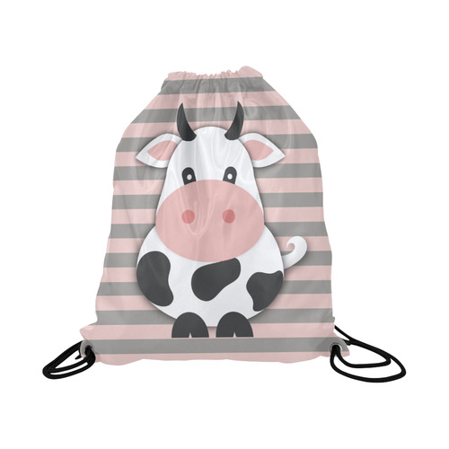 Cute Cow Large Drawstring Bag Model 1604 (Twin Sides)  16.5"(W) * 19.3"(H)