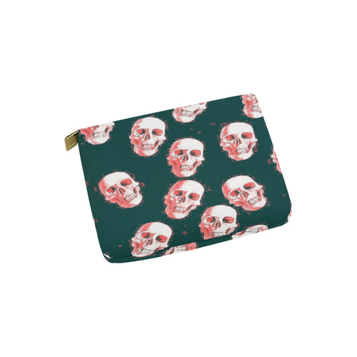 skulls white pink by JamColors Carry-All Pouch 6''x5''