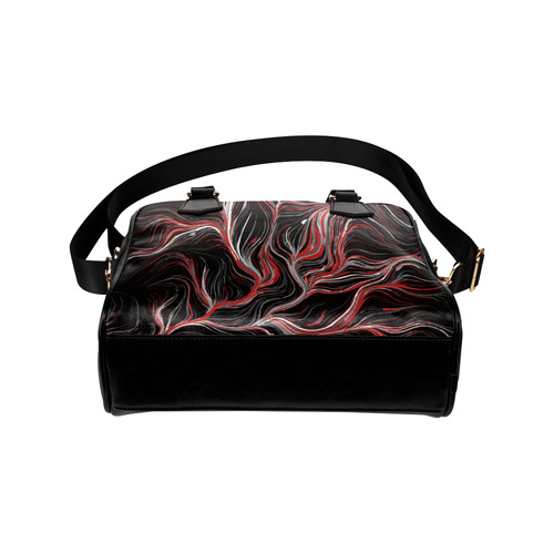 Red Light Burst Modern Abstract Art Shoulder Handbag (Model 1634)