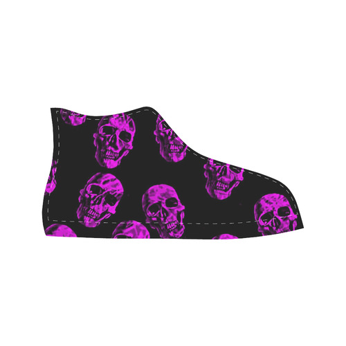 purple skulls Aquila High Top Microfiber Leather Men's Shoes/Large Size (Model 032)