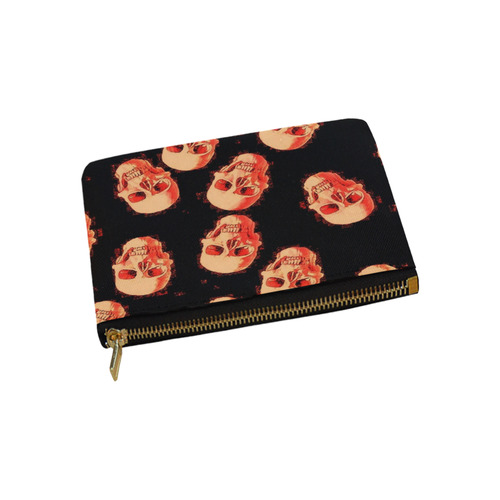 skulls orange by JamColors Carry-All Pouch 9.5''x6''