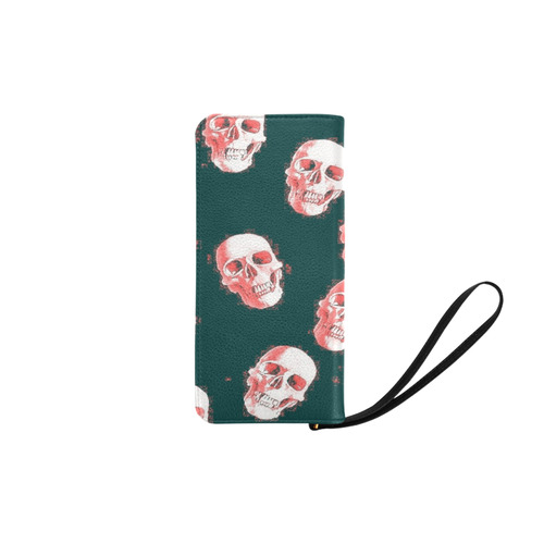 skulls white pink by JamColors Women's Clutch Purse (Model 1637)