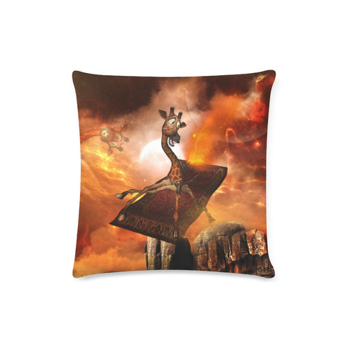 Flying giraffe on a rug Custom Zippered Pillow Case 16"x16"(Twin Sides)