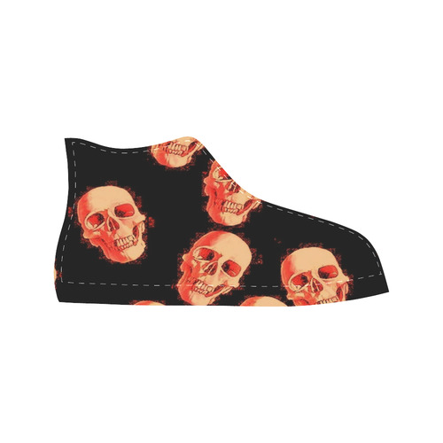 skulls orange by JamColors Aquila High Top Microfiber Leather Women's Shoes/Large Size (Model 032)