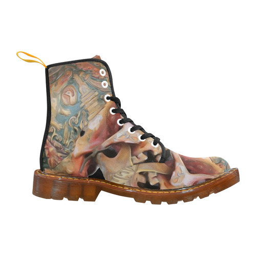 Colored Human Skull Martin Boots For Women Model 1203H