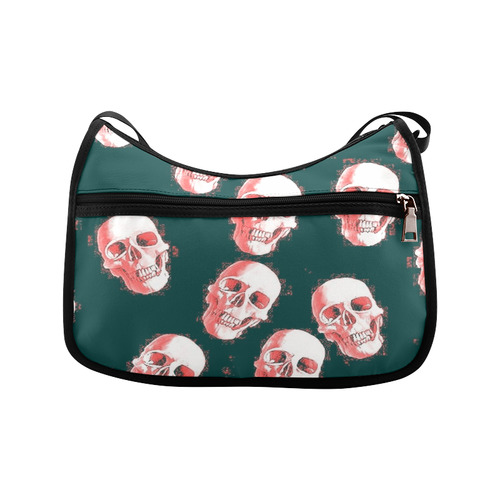 skulls white pink by JamColors Crossbody Bags (Model 1616)