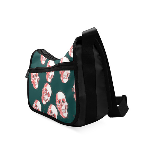 skulls white pink by JamColors Crossbody Bags (Model 1616)