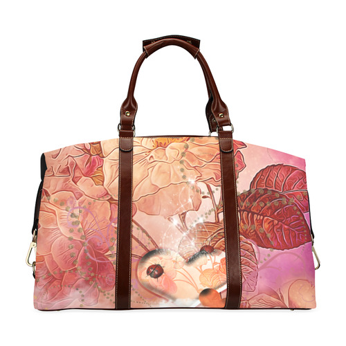 Hearts with flowers soft colors Classic Travel Bag (Model 1643) Remake