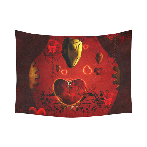 Flying hearts Cotton Linen Wall Tapestry 80"x 60"