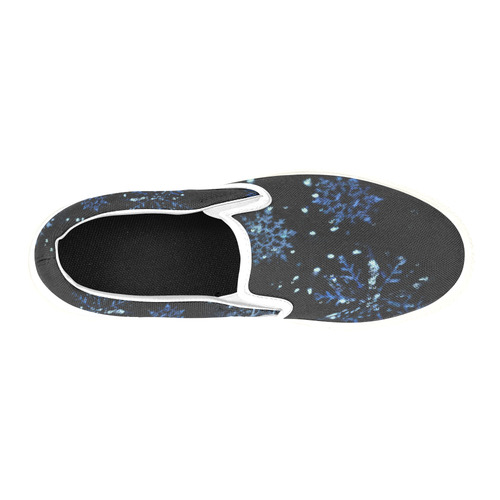 Snowflake Slip on Canvas Shoes Slip-on Canvas Shoes for Kid (Model 019)