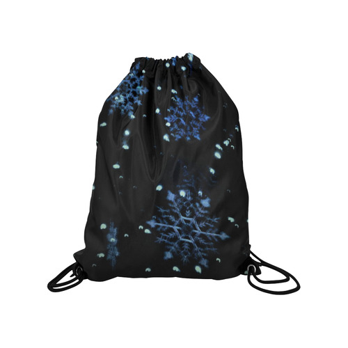 Snowflake Drawstring Bag Medium Drawstring Bag Model 1604 (Twin Sides) 13.8"(W) * 18.1"(H)