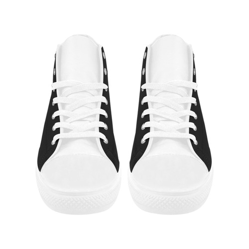 Aquila Shoes : high edition / black and white Aquila High Top Microfiber Leather Women's Shoes (Model 032)
