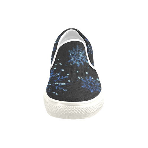 Snowflake Slip on Canvas Shoes Slip-on Canvas Shoes for Kid (Model 019)