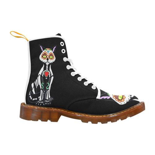 Sugar Skull Cat Martin Boots For Women Model 1203H