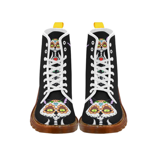 Sugar Skull Cat Martin Boots For Women Model 1203H